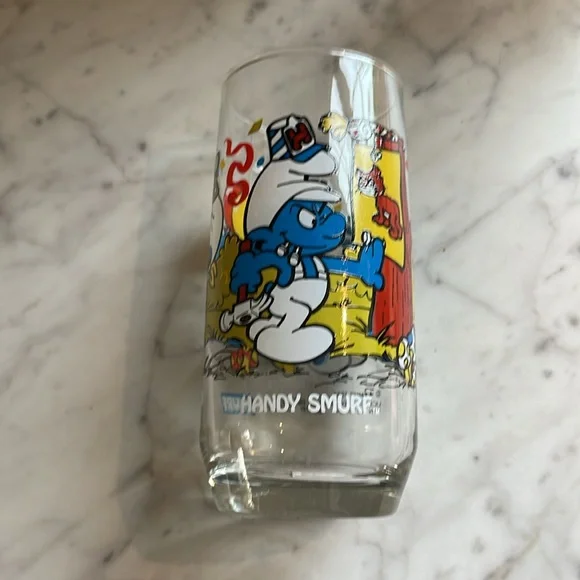 Complete set 1983 Peyer Smurf glasses - Picture 7 of 8